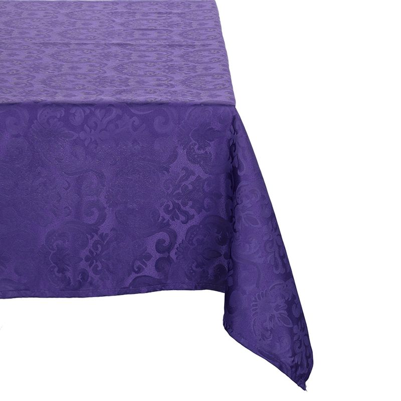 SUEÑO BLANCO - MANTEL JACKARD CUADRADO  FLOR DE LIS MORADO