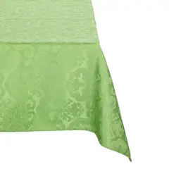 SUEÑO BLANCO - MANTEL JACKARD CUADRADO FLOR DE LIS VERDE CLARO