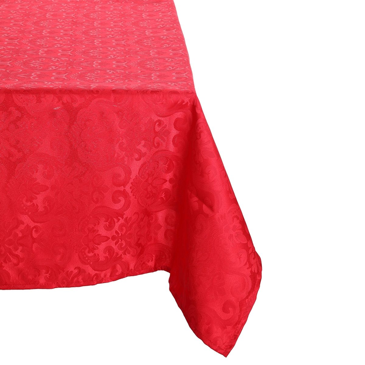 SUEÑO BLANCO - MANTEL JACKARD CUADRADO  FLOR DE LIS ROJO