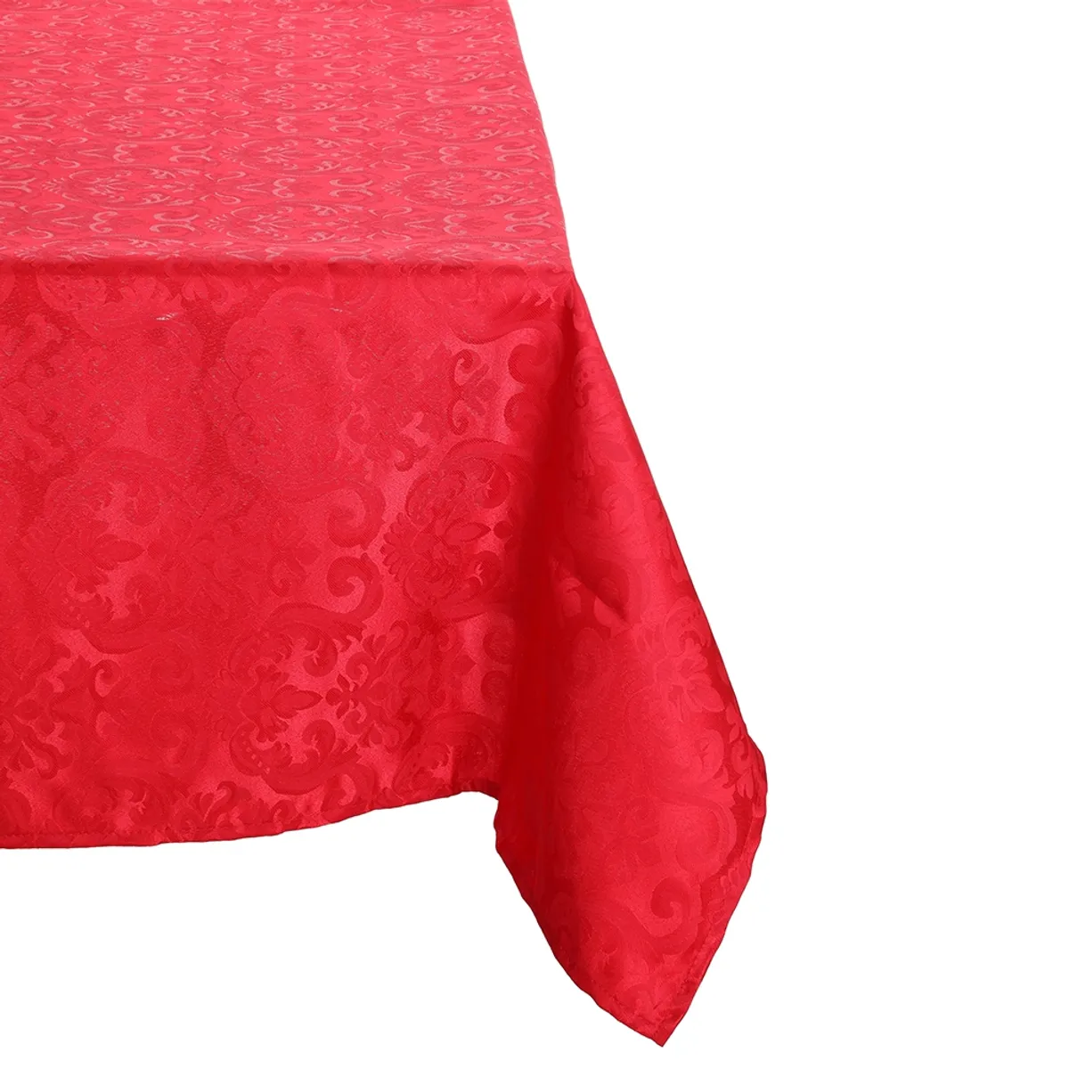 SUEÑO BLANCO - MANTEL JACKARD CUADRADO  FLOR DE LIS ROJO