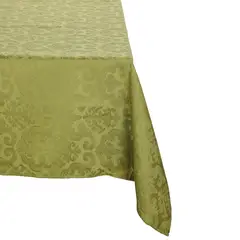 SUEÑO BLANCO - MANTEL JACKARD CUADRADO FLOR DE LIS VERDE OSCURO