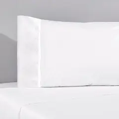 NINA HERRERA - Sábana Clásica Blanco 220 Hilos Super King
