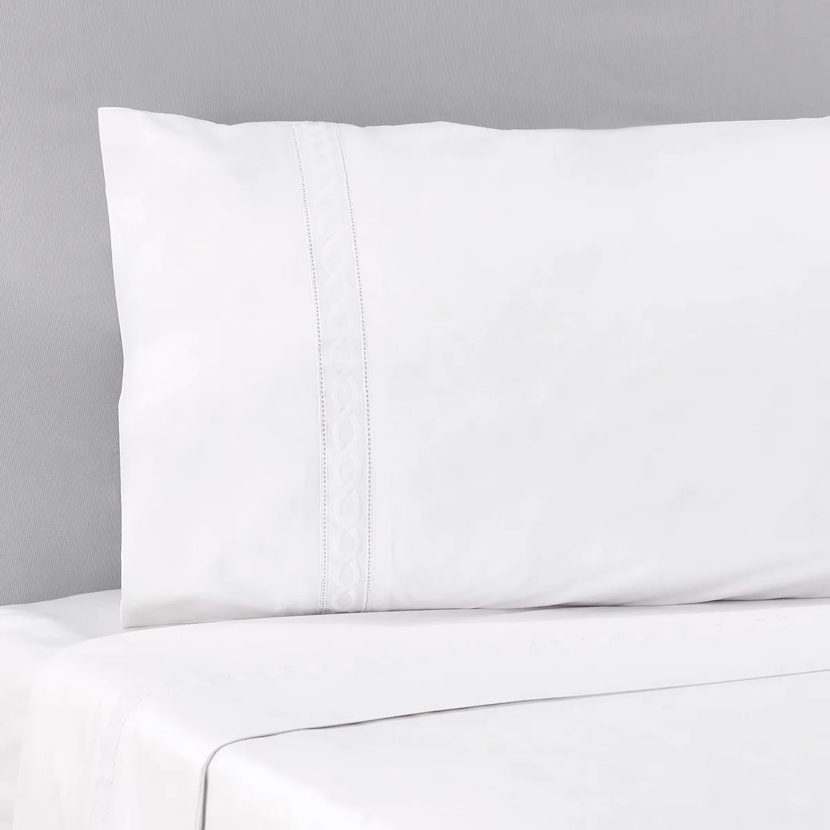 NINA HERRERA - Sábana Básica Trenza Blanco 220 Hilos King