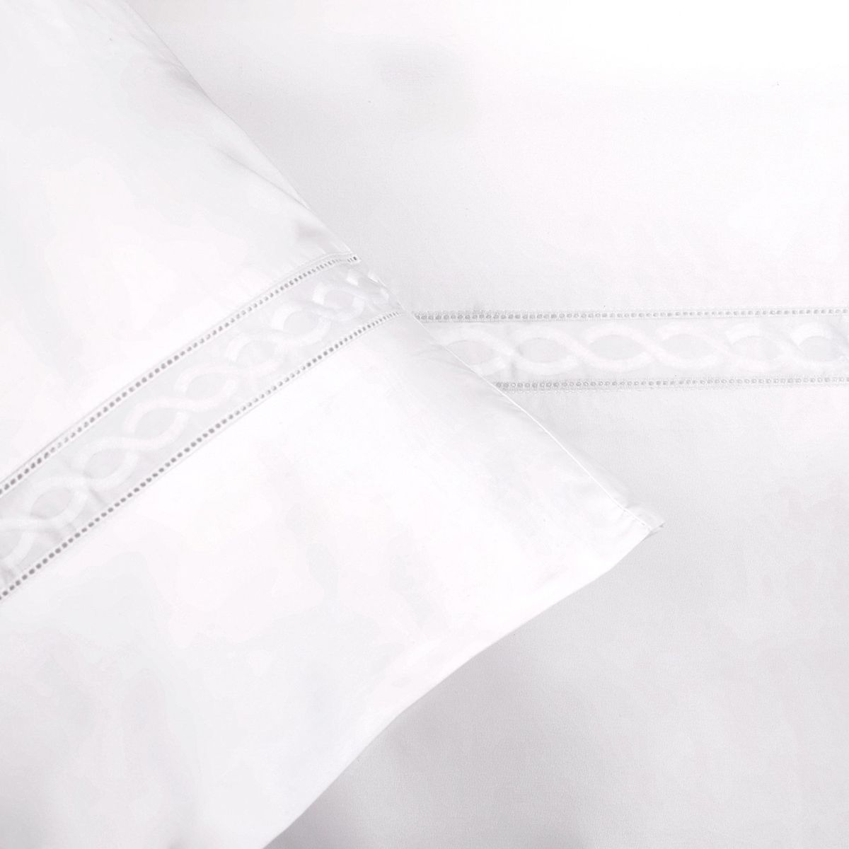 NINA HERRERA - Sábana Básica Trenza Blanco 220 Hilos 1 Plaza