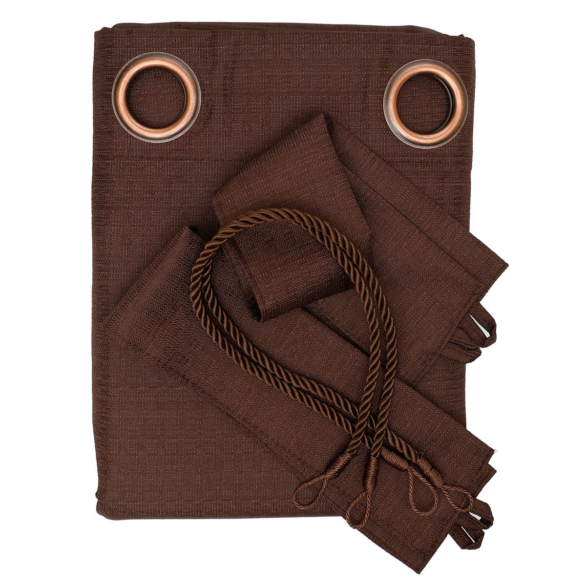 MALLORCA - Set Cortina Blackout 6 Piezas Con Argolla Chocolate