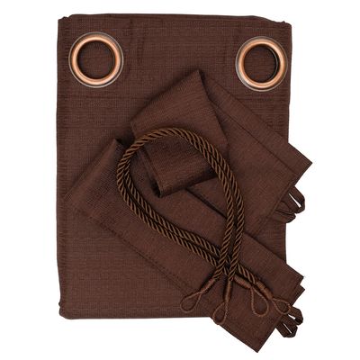 Imagen 2 del producto Set Cortina Blackout 6 Piezas Con Argolla Chocolate