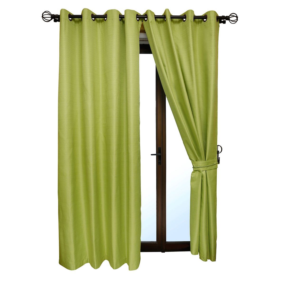 MALLORCA - Set Cortina Blackout 6 Piezas Con Argolla Pistacho