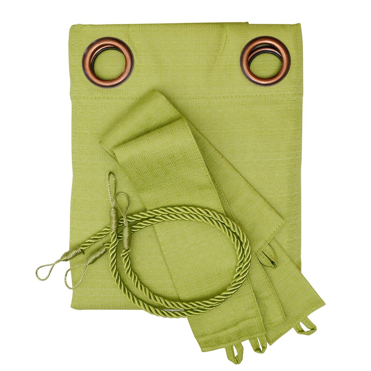 MALLORCA - Set Cortina Blackout 6 Piezas Con Argolla Pistacho