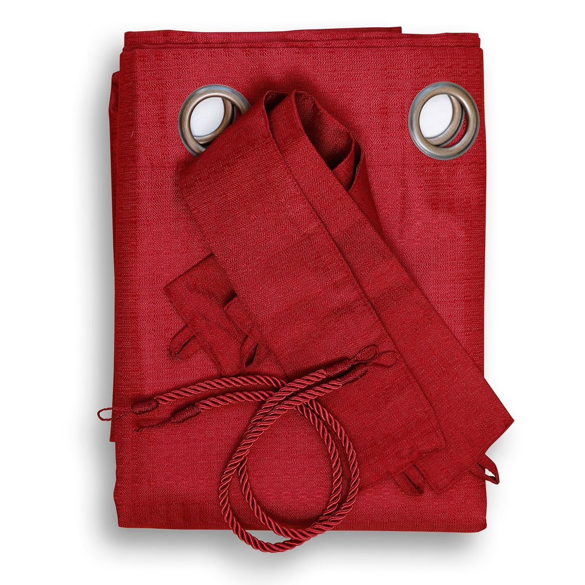 MALLORCA - Set Cortina Blackout 6 Piezas Con Argollas Terracota