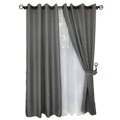 MALLORCA - Set Cortina Rustica Con Argolla 8 Piezas Gris
