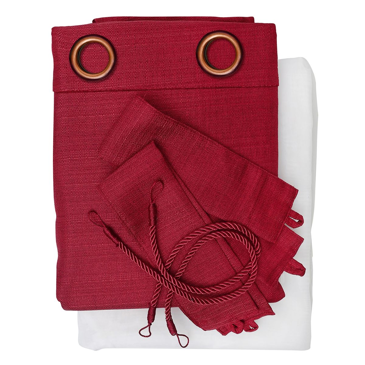 MALLORCA - Set Cortina Rustica Con Argolla 8 Piezas Terracota