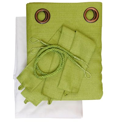 Imagen 2 del producto Set Cortina Rustica Con Argolla 8 Piezas Pistacho