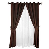 Set Cortina Rustica Con Argolla 8 Piezas Chocolate