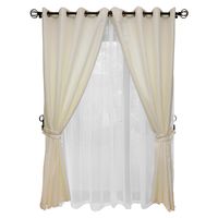 Set Cortina Rustica Con Argolla 8 Piezas Crudo