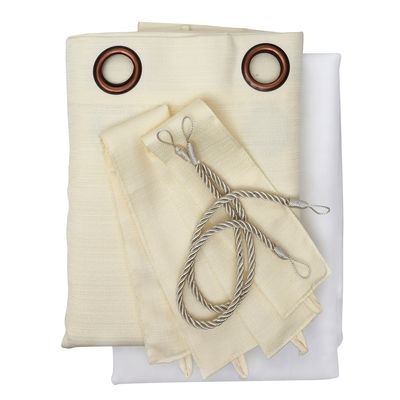 Imagen 2 del producto Set Cortina Rustica Con Argolla 8 Piezas Crudo