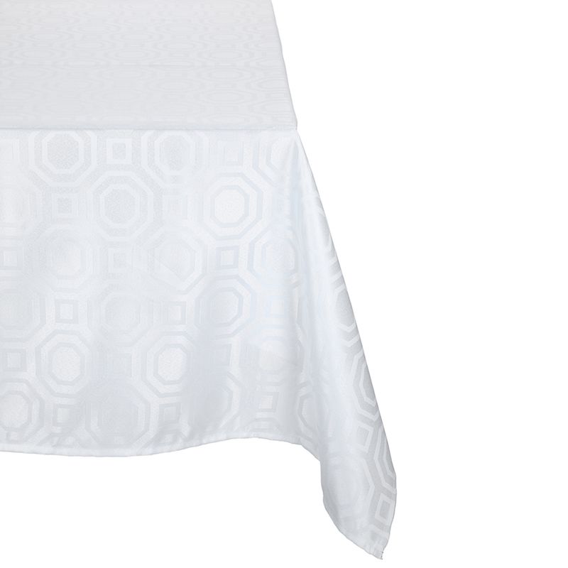 SUEÑO BLANCO - MANTEL JACKARD RECTANGULAR  GEOMETRICO BLANCO
