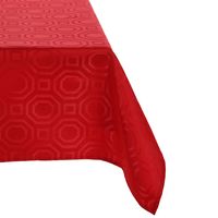MANTEL JACKARD RECTANGULAR GEOMETRICO ROJO