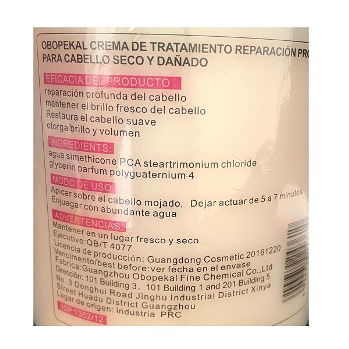 OBOPEKAL - Crema Reparación Total 4 1000ml Obopekal