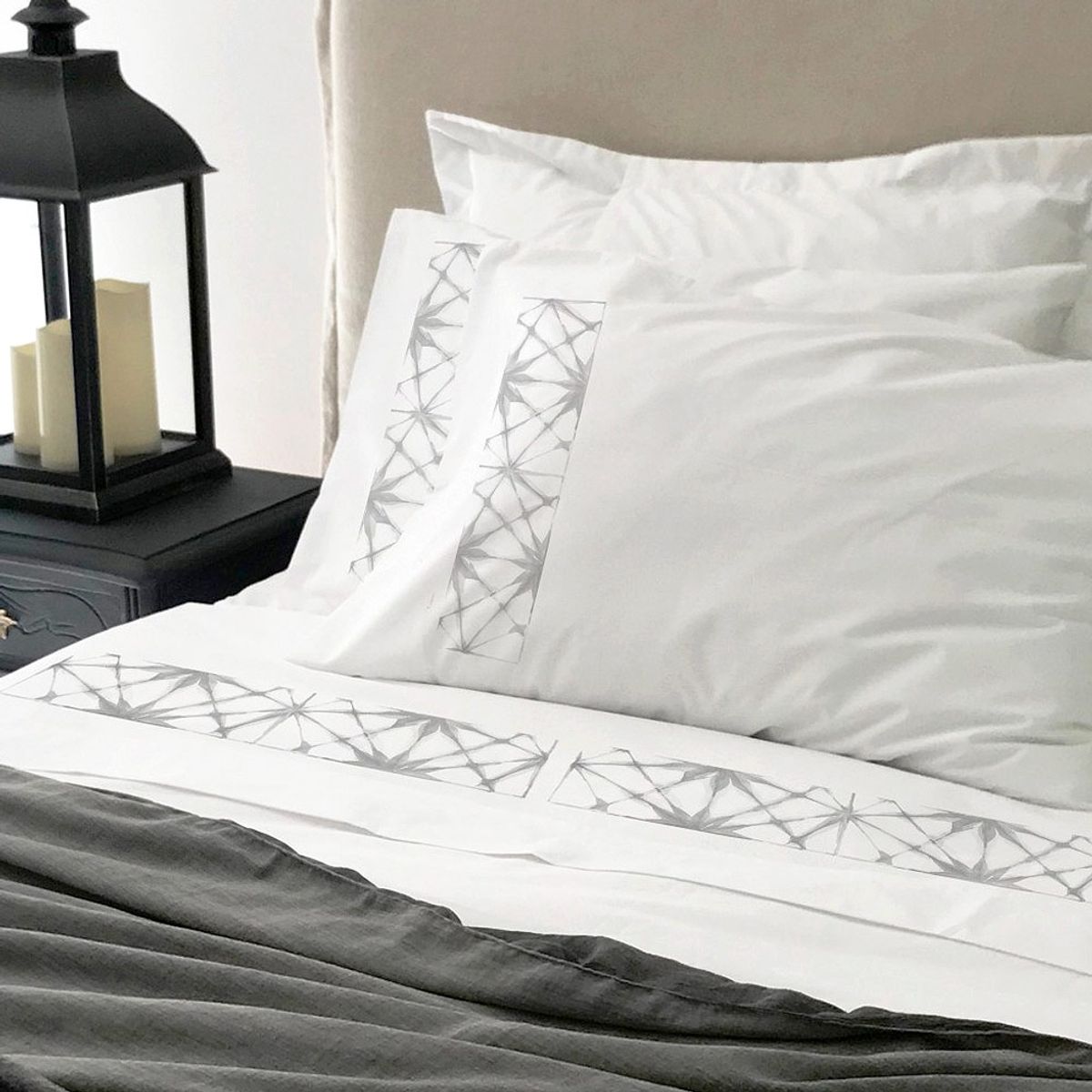 TUYO PRINT - Juego de Sábanas King Shibori Gris -Tuyo Print