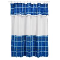 Juego de Cortina para Baño Escoces Azul 6 Piezas