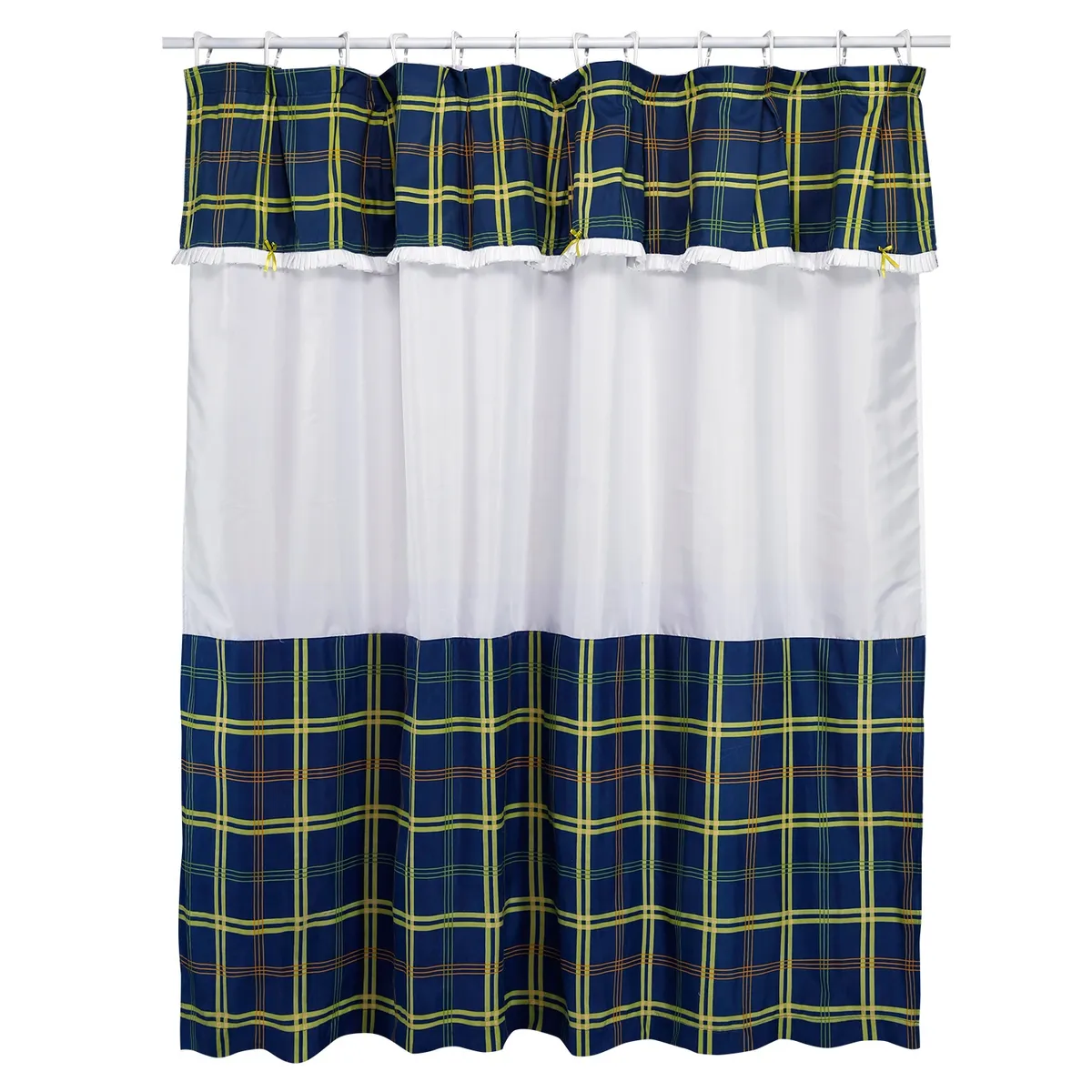 MALLORCA - Juego de Cortina para Baño Escoces Pistacho 6 Piezas