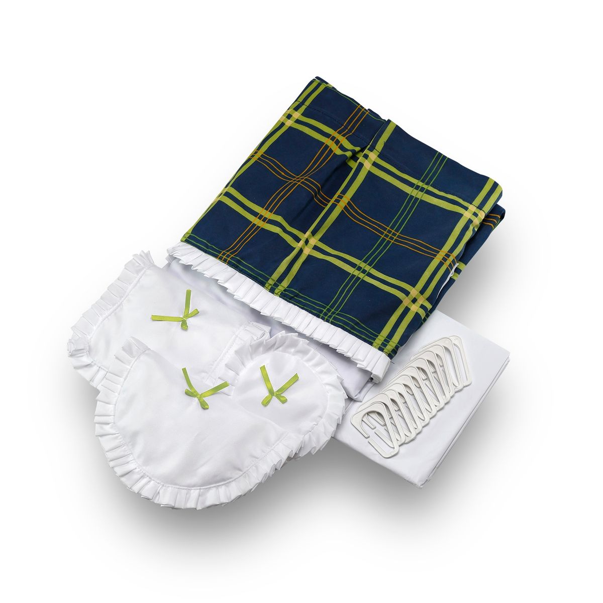 MALLORCA - Juego de Cortina para Baño Escoces Pistacho 6 Piezas