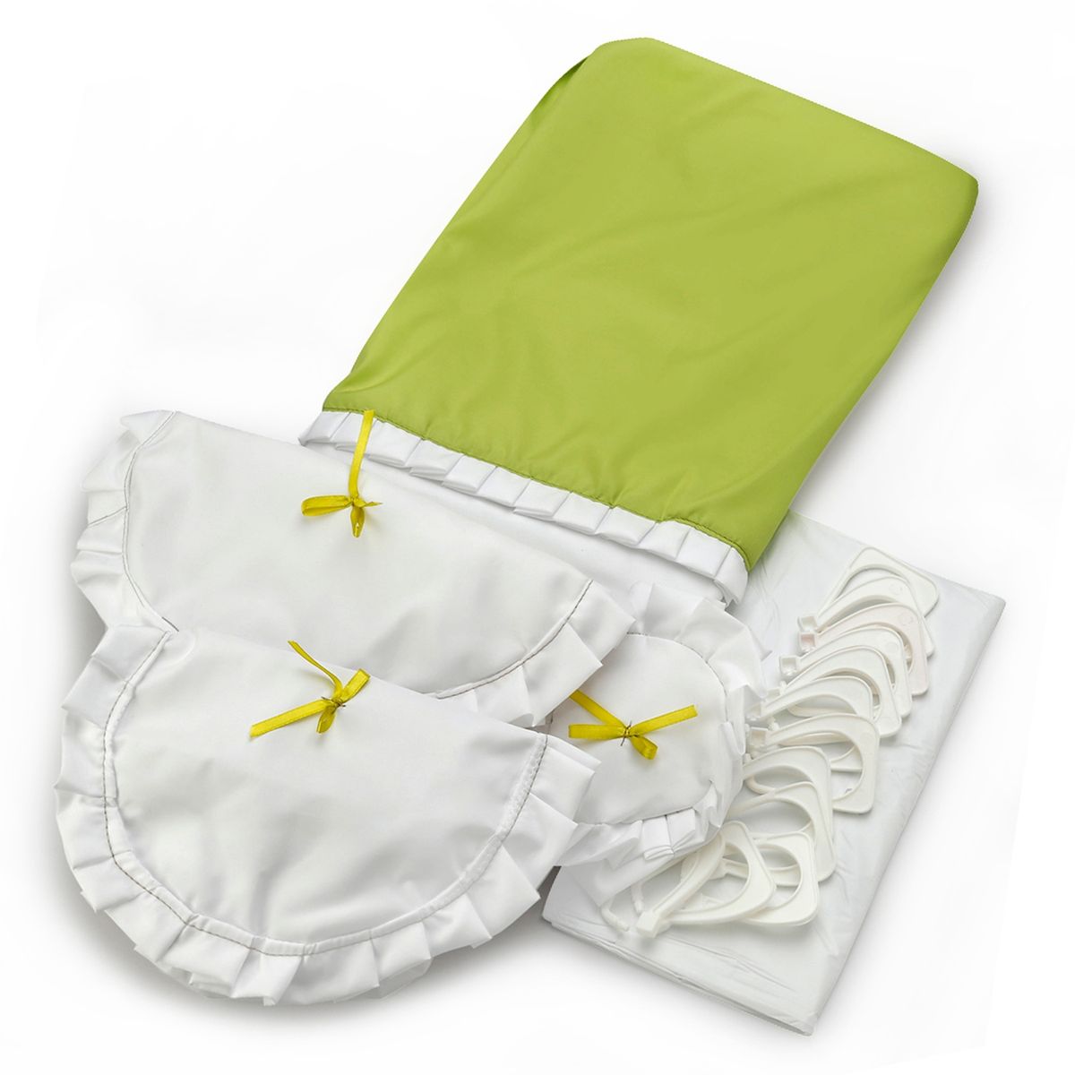 MALLORCA - Juego de Cortina para Baño 6 Piezas Pistacho