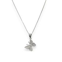 Collar Mariposa Circón Plata