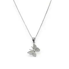 ANDREA COGGIOLA JOYAS - Collar Mariposa Circón Plata