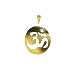 ANDREA COGGIOLA JOYAS - Colgante Ohm Plano Enchapado Oro 18K