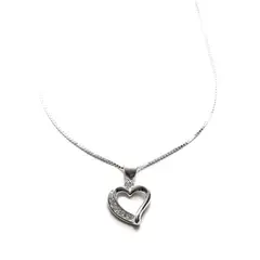 ANDREA COGGIOLA JOYAS - Collar Corazón Calado Circón Plata