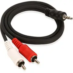 DBLUE - Cable De Audio Aux 2X1 (3.5mm a RCA) CAV02 HIFI - Negro