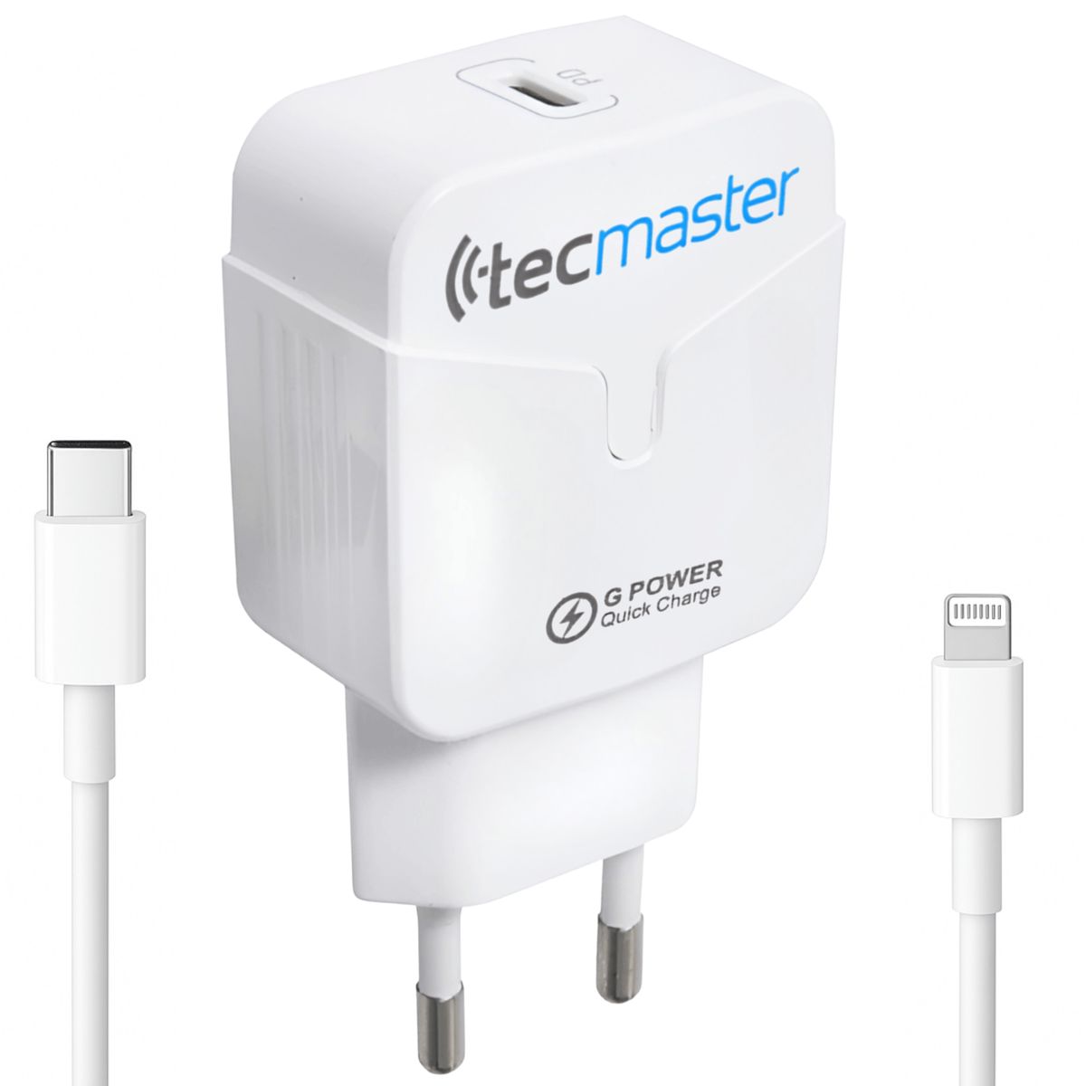 TECMASTER - Cargador Para Iphone de Carga Rápida con Cable Lightning SEC