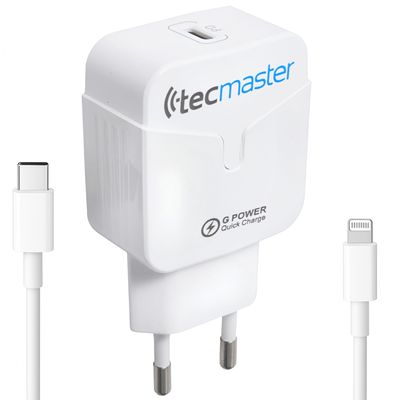 Tecmaster Cargador Para Iphone De Carga Rápida Con Cable
