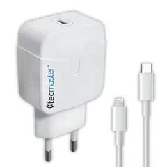TECMASTER - Cargador Para Iphone de Carga Rápida con Cable Lightning SEC - Blanco