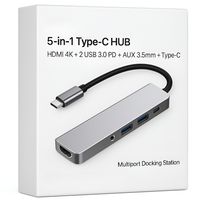 Adaptador Hub Usb-C Multipuertos 5 En 1 (Hdmi, Jack, Usb, Usb C)