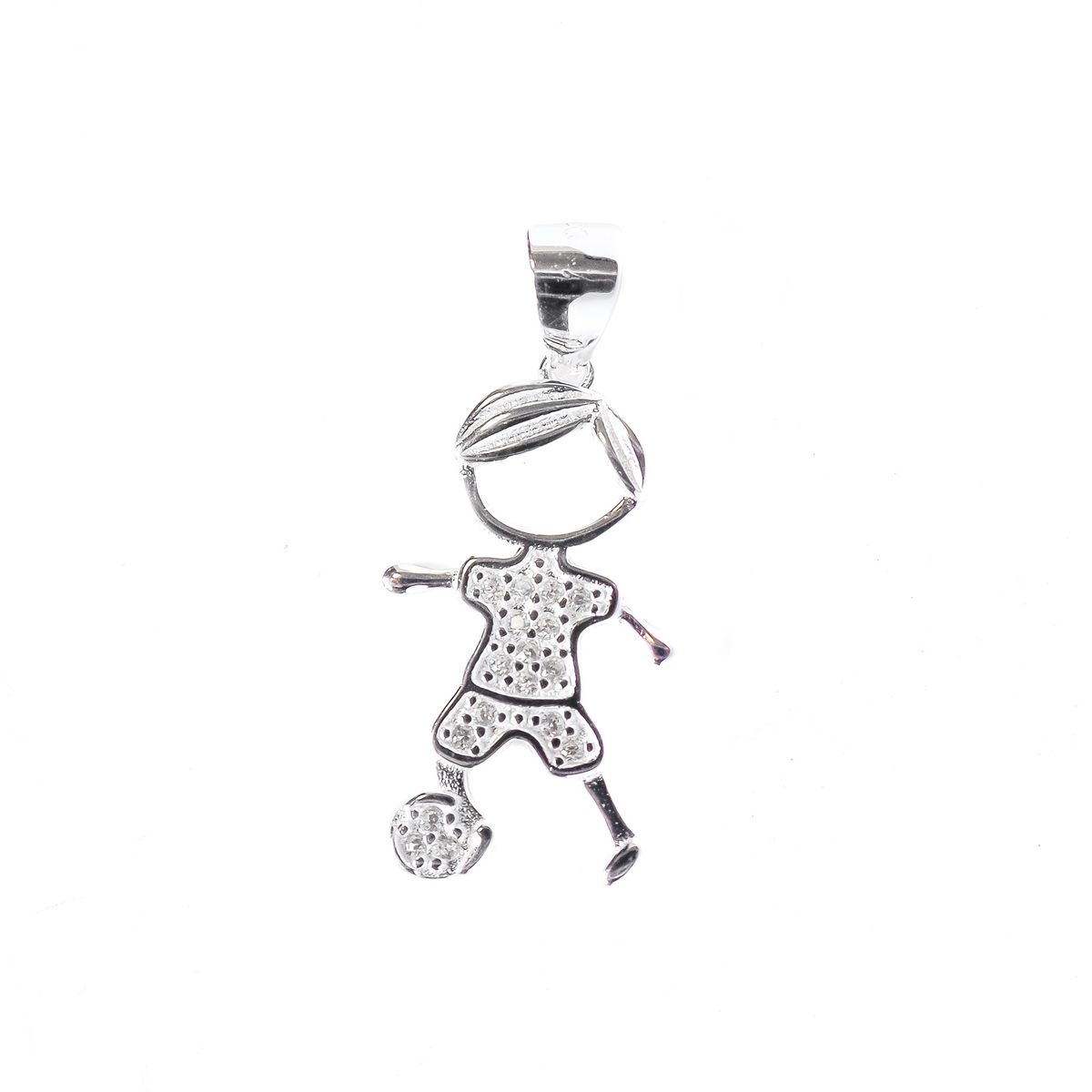 COGGIOLA - Colgante Niño Pelota Circón Plata Fina 925