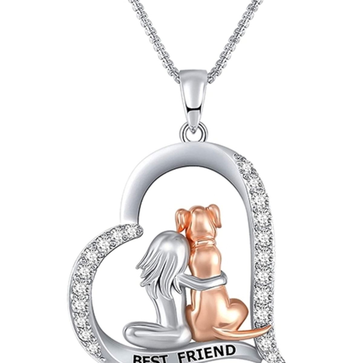GENERICO - Collar mujer perro plata 925 mejores amigos