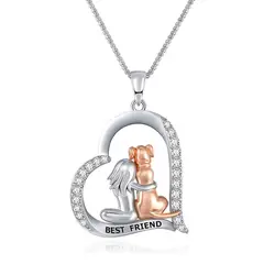 GENERICO - Collar mujer perro plata 925 mejores amigos