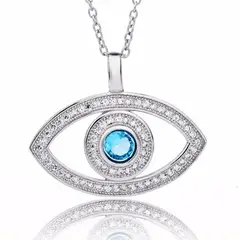 GENERICO - Collar plata 925 ojo turco energía vibras joya mujer regalo