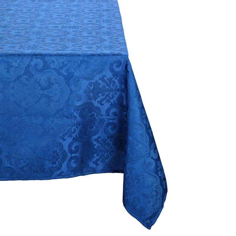 SUEÑO BLANCO - MANTEL JACKARD RECTANGULAR  FLOR DE LIS AZULINO