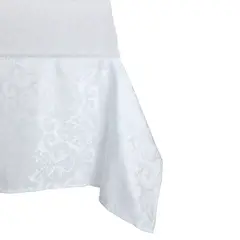 SUEÑO BLANCO - MANTEL JACKARD RECTANGULAR FLOR DE LIS BLANCO