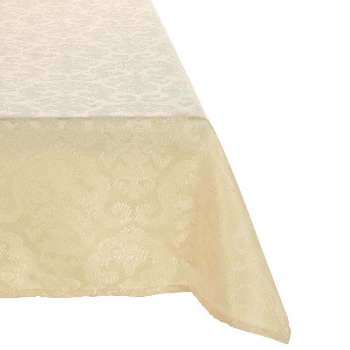 SUEÑO BLANCO - MANTEL JACKARD RECTANGULAR  FLOR DE LIS CREMA