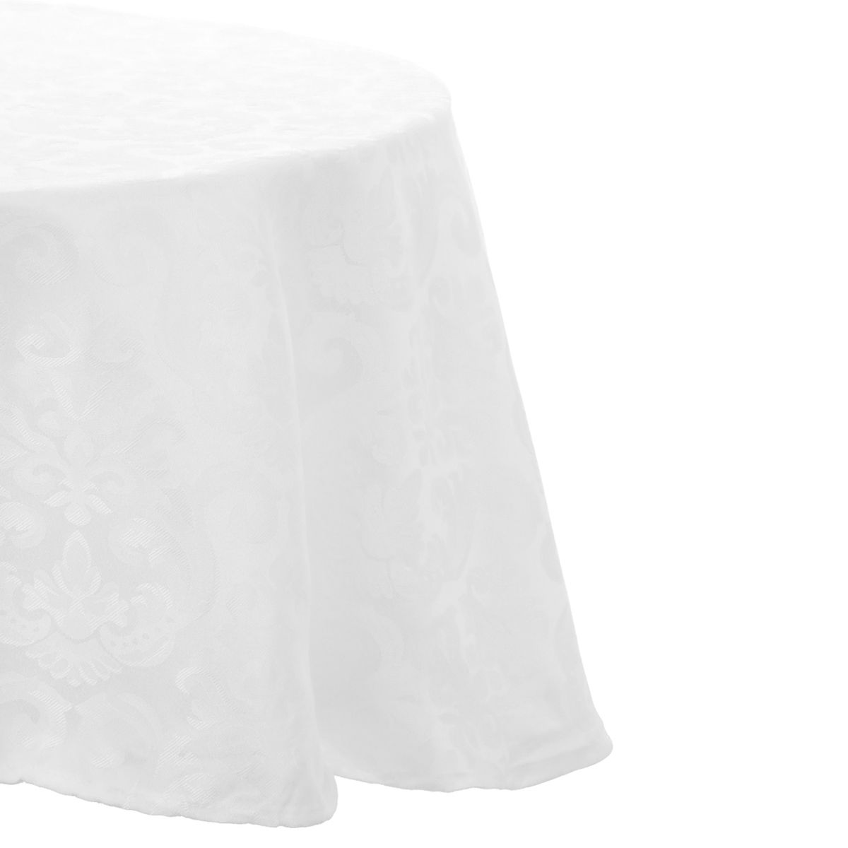 SUEÑO BLANCO - MANTEL JACKARD REDONDO FLOR DE LIS BLANCO