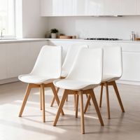Pack 4 Sillas Eames Tulip Acolchadas Blanca
