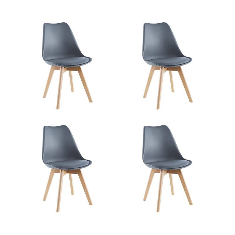 EAMES - Pack 4 Silla Eames Acolchada Gris