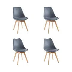 EAMES - Pack 4 Silla Acolchada Gris