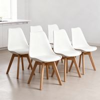 Pack 6 Sillas Eames Tulip Acolchadas Blanca