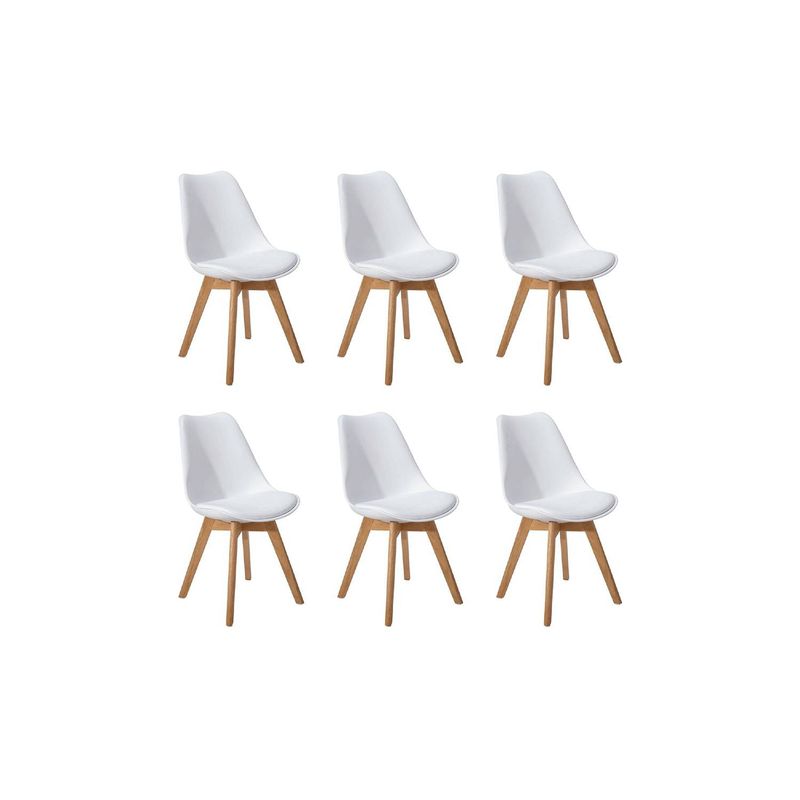 EAMES - Pack 6 Sillas Eames Tulip Acolchadas Blanca