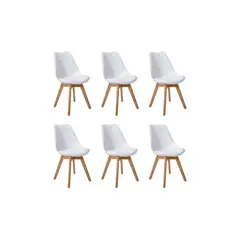 EAMES - Pack 6 Sillas Tulip Acolchadas Blanca